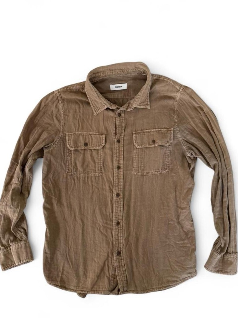 Buck Mason Vintage Two Pocket Brown Tan Button-Down Shirt